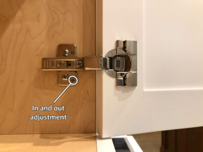 Blum hinge adjustment - In and out adjustment